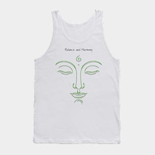 Buddha Babe T-Shirt - Balance and Harmony  - Green print design Tank Top